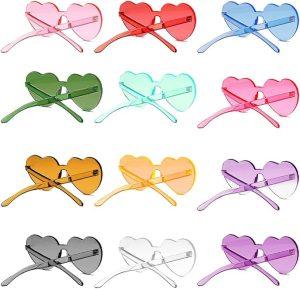 LIULIUBTY Heart Shaped Rimless Sunglasses