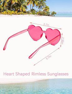 LIULIUBTY Heart Shaped Rimless Sunglasses1